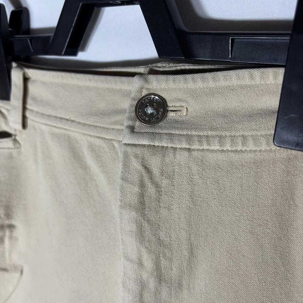 LRL Lauren Jeans Co Women's Khaki Tan Capri Pants Classic Mid‎ Calf Size 14